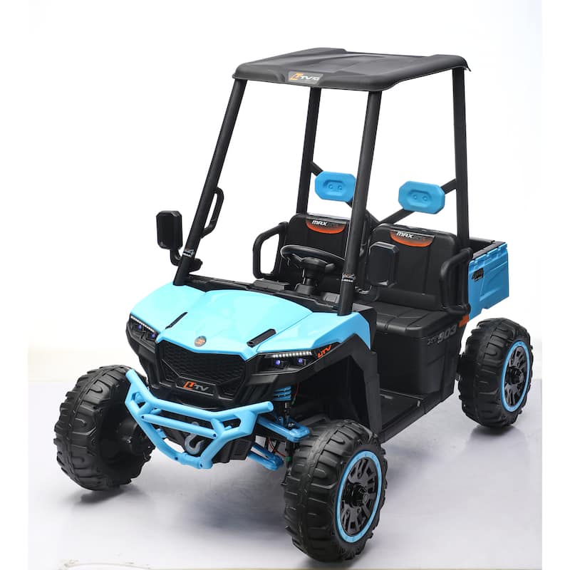 Kids Ride On Dump Truck Off-Road Toy Car with Bluetooth Music, Ride On Truck Ride On Vehicle with LED Lights - Blue