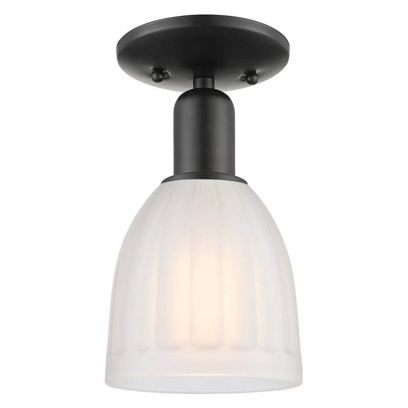 Innovations Lighting 716-1C-11-6 Brookfield Semi-Flush Brookfield 6" - Matte Black / White