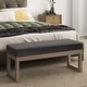 preview thumbnail 35 of 46, WYNDENHALL Madison 44 inch Wide Contemporary Rectangle Ottoman Bench Tanners-Brown