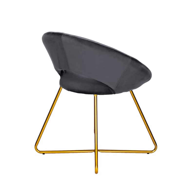 Porthos Home Reine Leisure Accent Chair, Velvet Upholstery, Gold Legs