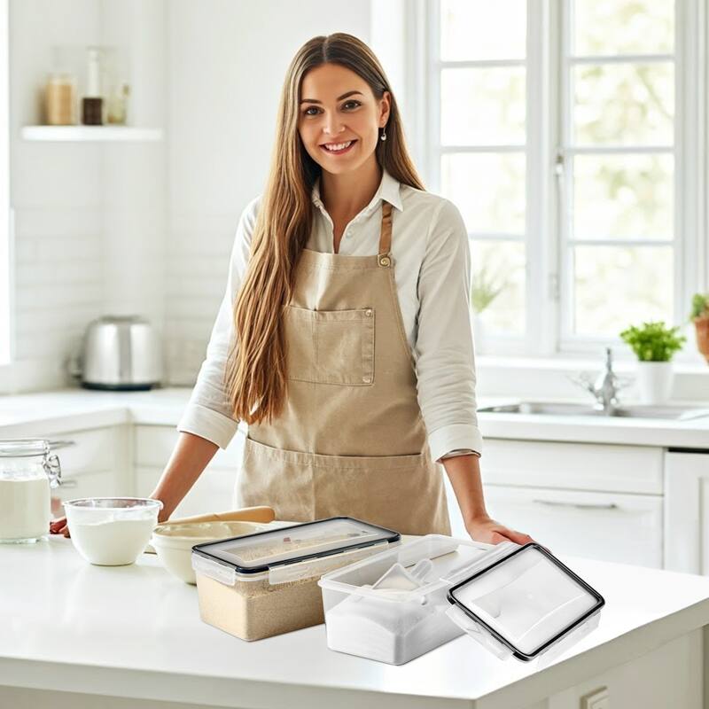 Sorbus Large Food Storage Containers - Pack of 3 with Air Tight, Four-Way Snap Lids - 11.5 x 6 x 4 in