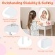 preview thumbnail 4 of 4, 2 in 1 Wooden Princess Makeup Desk Kids Vanity Set with Mirror