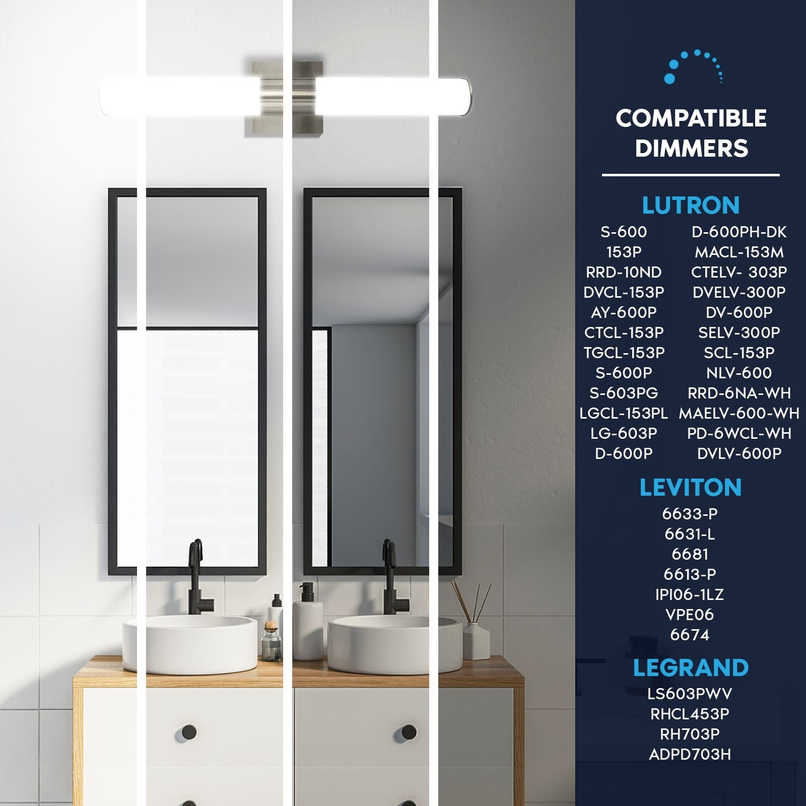 Luxrite LED Bathroom Vanity Light Fixtures 24 Inch Brushed Nickel CCT  2700K-5000K 24W 1700 Lumens CRI 90 Dimmable Bed Bath  Beyond 38036784