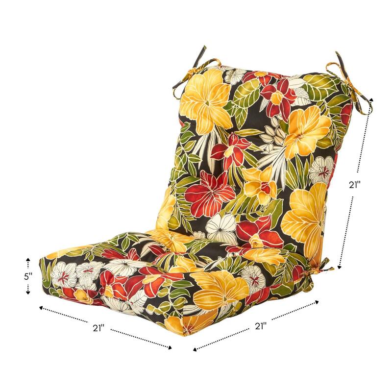 Aloha Floral 42 x 21-inch Outdoor Seat/Back Chair Cushion (Cushion Only)
