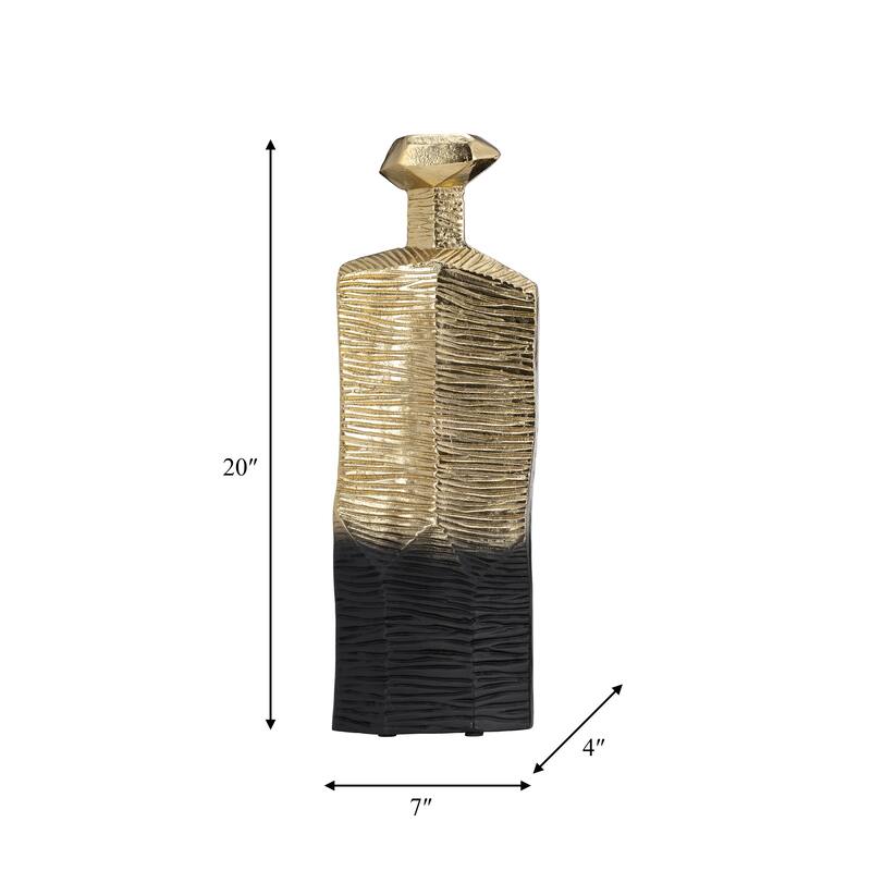 Sagebrook Home Modern Glam Textured Two Tone Gold Metal Vase