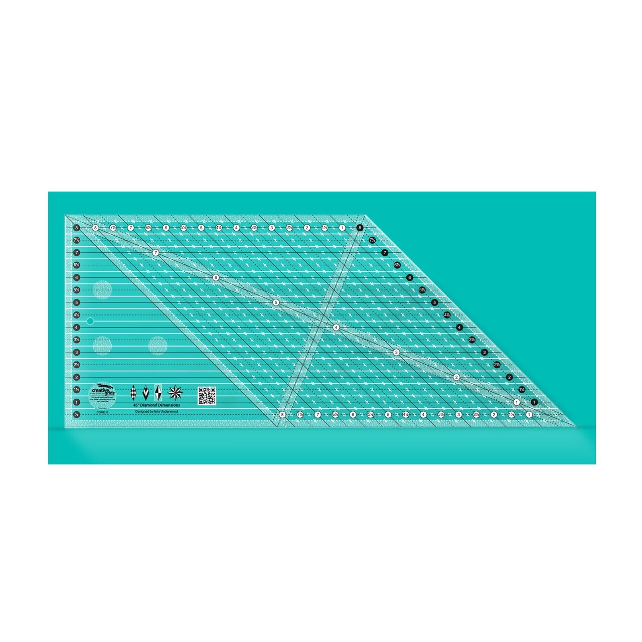 Creative Grids 45 Degree Diamond Dimensions Quilt Ruler