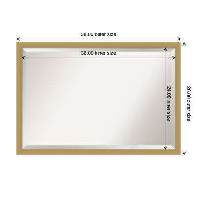 Beveled Wall Mirror - Grace Brushed Gold Narrow Frame