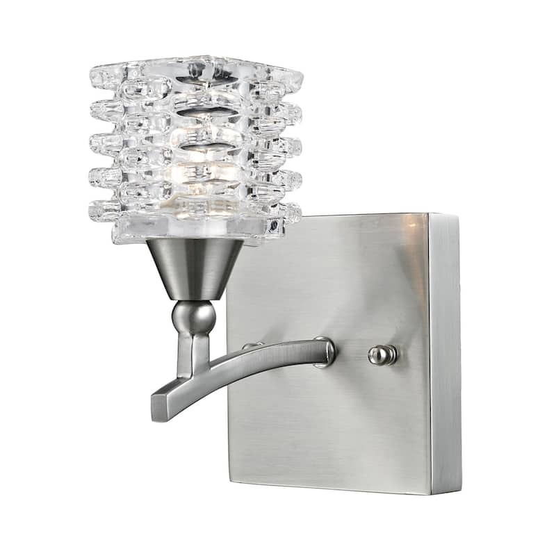 Elk Home Matrix Satin Nickel Glass 4 Inch Wide Vanity Light