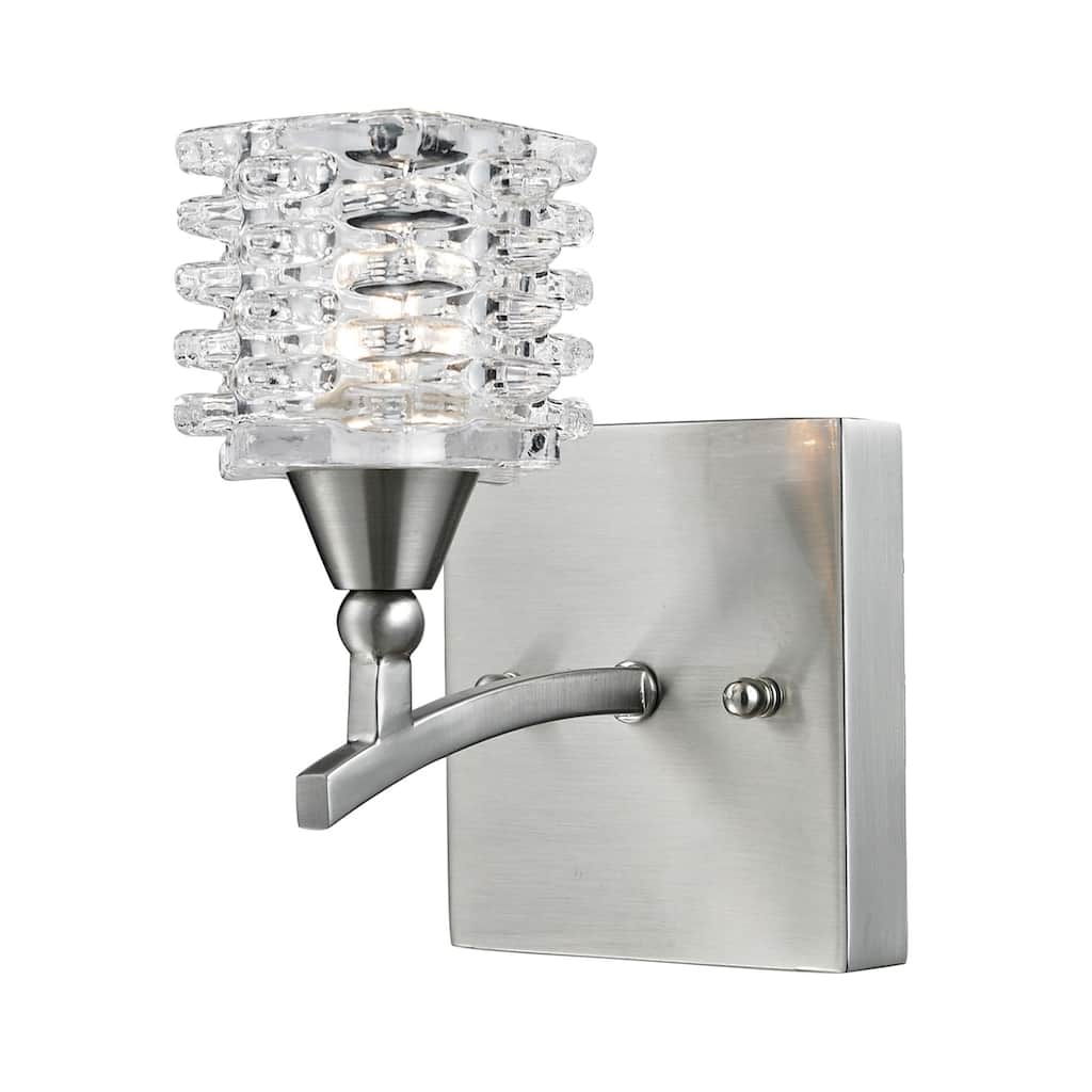 Elk Home Matrix Satin Nickel Glass 4 Inch Wide Vanity Light