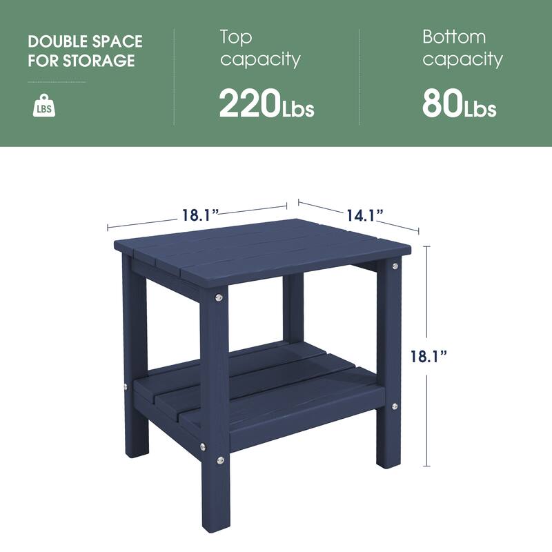 Square Plastic Outdoor Side Table Adirondack Chair End Table