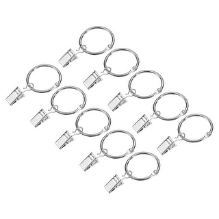 24-Pack Curtain Rings With Hooks & Clips – 2 Inch Inside Diameter, Black Metal Rings For Drapes & More