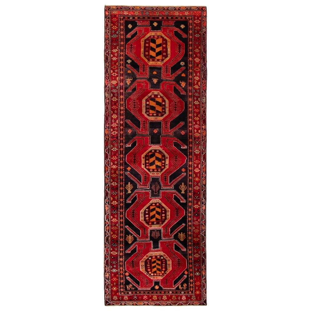 ECARPETGALLERY Hand-knotted Konya Anatolian Black, Red Wool Rug - 4'3 x 12'8