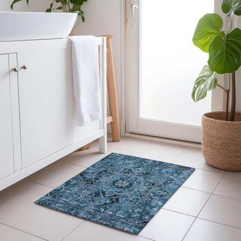 Beto Oriental Weather Resistant Refined Traditional Outdoor Rug