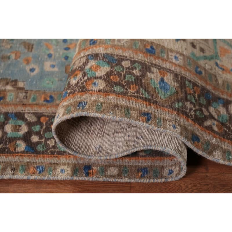 Blue Medallion Tabriz Persian Area Rug Handmade Oriental Wool Carpet - 6'5"x 9'5"