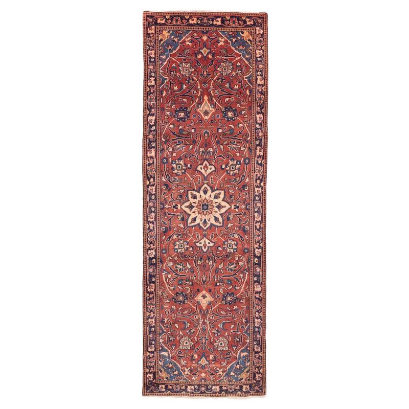 ECARPETGALLERY Hand-knotted Andelz Red Wool Rug - 3'4 x 10'11