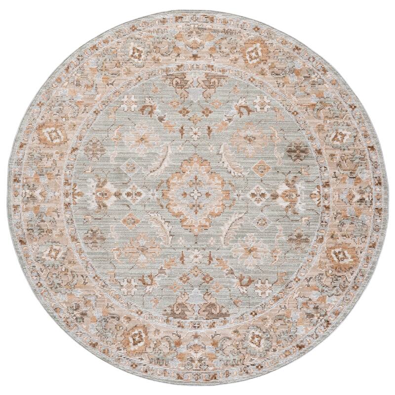 SAFAVIEH Vintage Westwood Fidela Rug - 6'3" Round - Green/Beige Brown