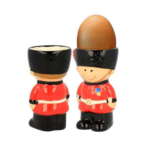 Shop Elgate Products Ceramic British Egg Cups Decorative Soft Boiled Egg Holders Bobby Policeman Palace Guard Or Queen Elizabeth Overstock 29603226