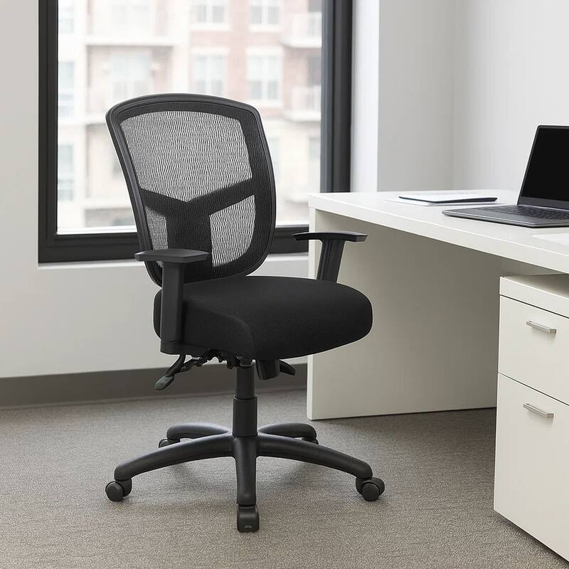 Oyo Swivel Task Chair, Black Mesh, Commercial Multi-Tilt, Caster Wheels