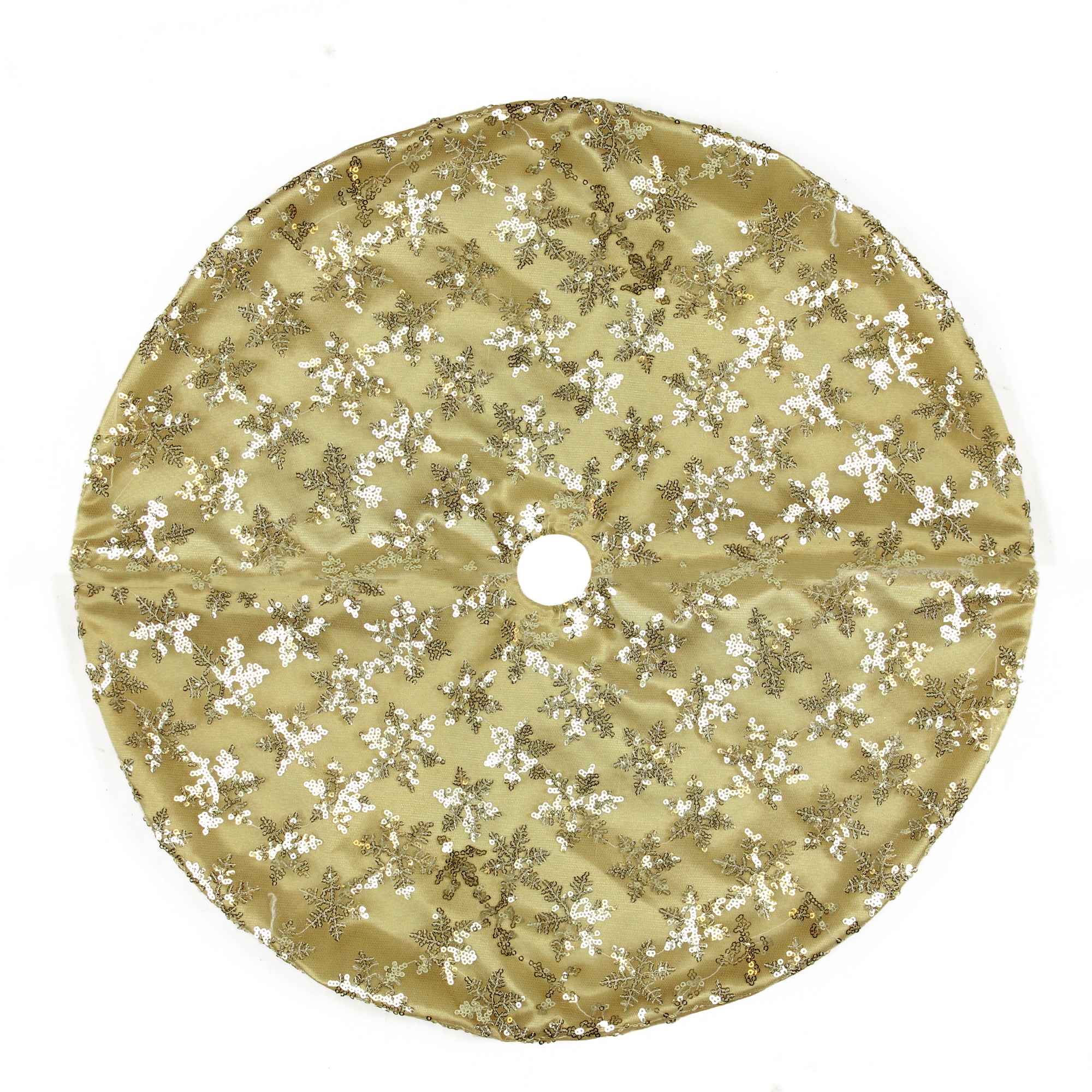 Gold sequin christmas tree skirt top
