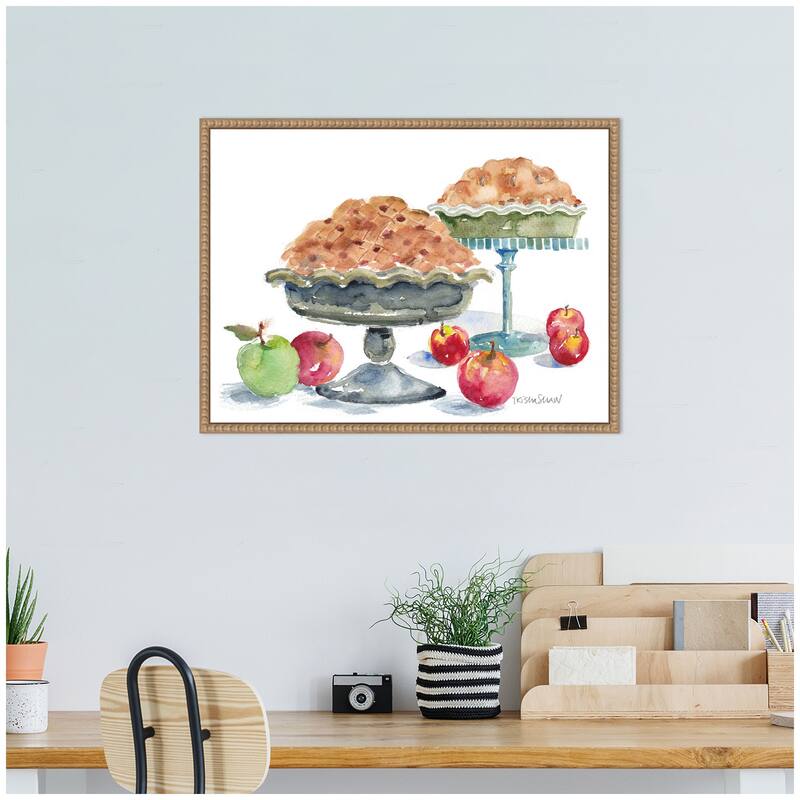 Kate and Laurel Sylvie 2 Apple Pies With Fruit Framed Canvas by Patricia Shaw