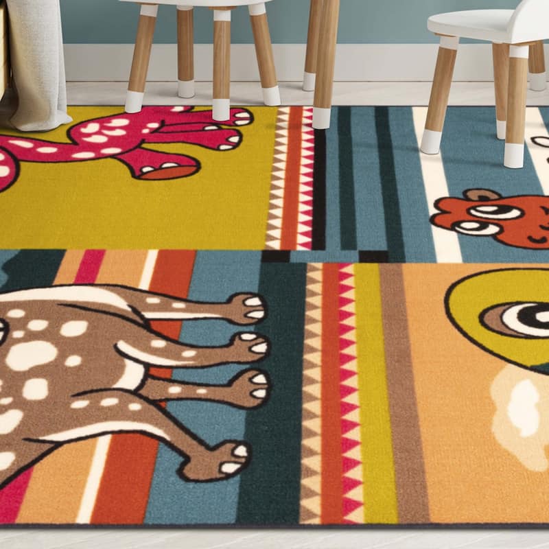 Superior Dinoventure Non-Slip Kids Room Washable Indoor Area Rug