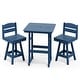 preview thumbnail 44 of 48, 3-Piece HDPE Counter Height Bar Set with 2 24.8'' Height Swivel Bar Stools and 29.92'' W Square Bar Table,Pub table sets of 3