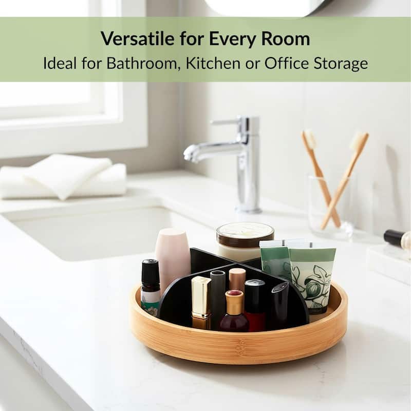 Rotating Bathroom Organizer 4 Compartments - 9.75 L x 9.75 W x 3.25 H