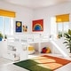 preview thumbnail 2 of 19, Twin Low Loft Bed with Stairs and Slide, White White