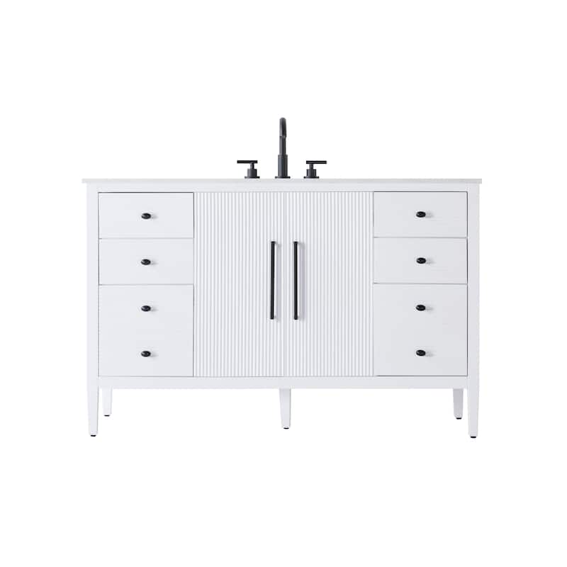 Elegant Lighting VF29654 Blakely 54" Free Standing Single Basin Vanity - White