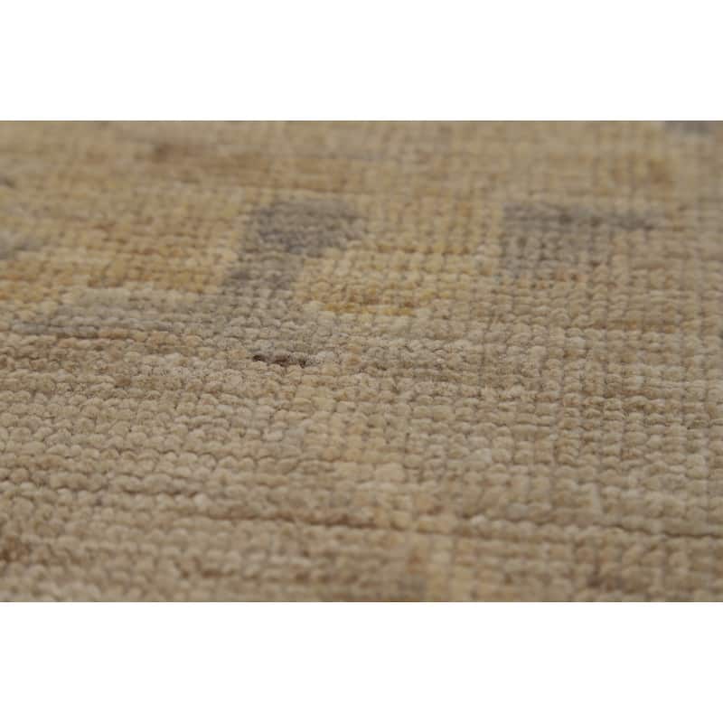 Hand Knotted Oriental 100% Wool Carpet Transitional All-Over Beige & Ivories Oushak Area Rug - 12' 4'' X 9' 2''