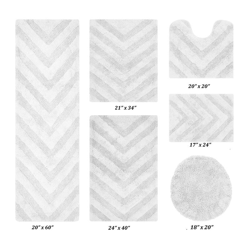 Better Trends Bathroom Rug Set 100% Cotton Tufted Water Absorbent Bath Rug for Shower, Sink Mats Machine Wash Hugo Collection