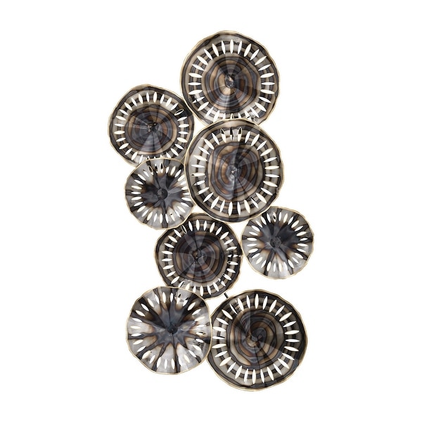 49” Silver Metal Novae Pierced Sculpture Wall Decoration - N/A