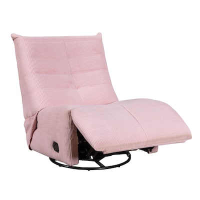 Georgena 31" Pink Corduroy Swivel Glider Recliner
