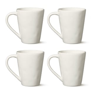 Certified International Linen Cream 18 oz. Mugs,Set of 4 - 5.5"W x 4"D x 5"H