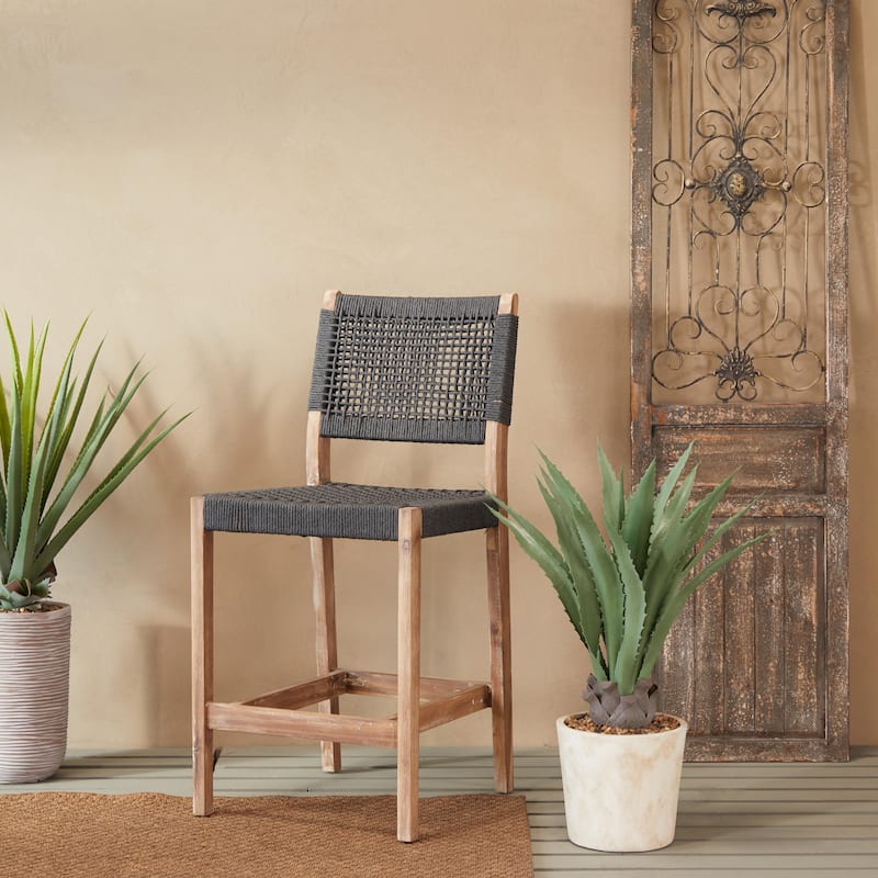 Dark Grey Wood Contemporary Outdoor Sofa or Chair - Dark Gray - 20"W, 42"H