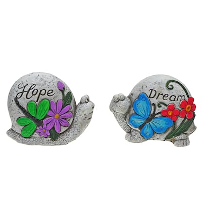 IH Casa Decor Garden Stone Crawlers Snail/Turtle Asstd - Set of 2
