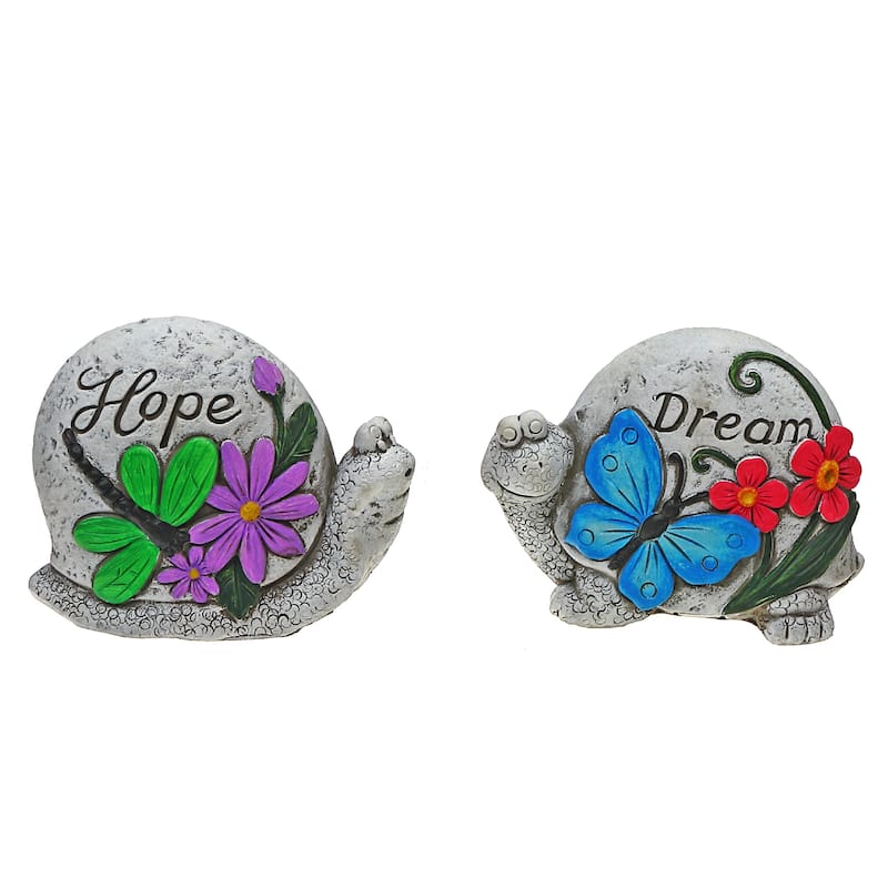 IH Casa Decor Garden Stone Crawlers Snail/Turtle Asstd - Set of 2