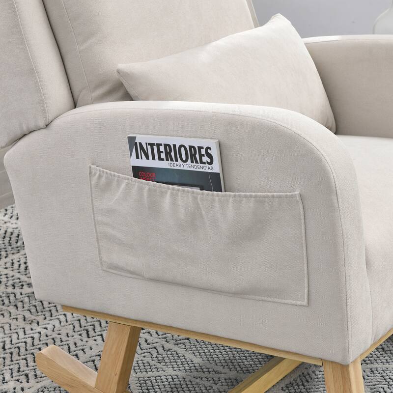 GDFStudio - Celestina Ultra-Cozy Rocking Chair with High-Back Support and Side Pockets - 27.5 "W