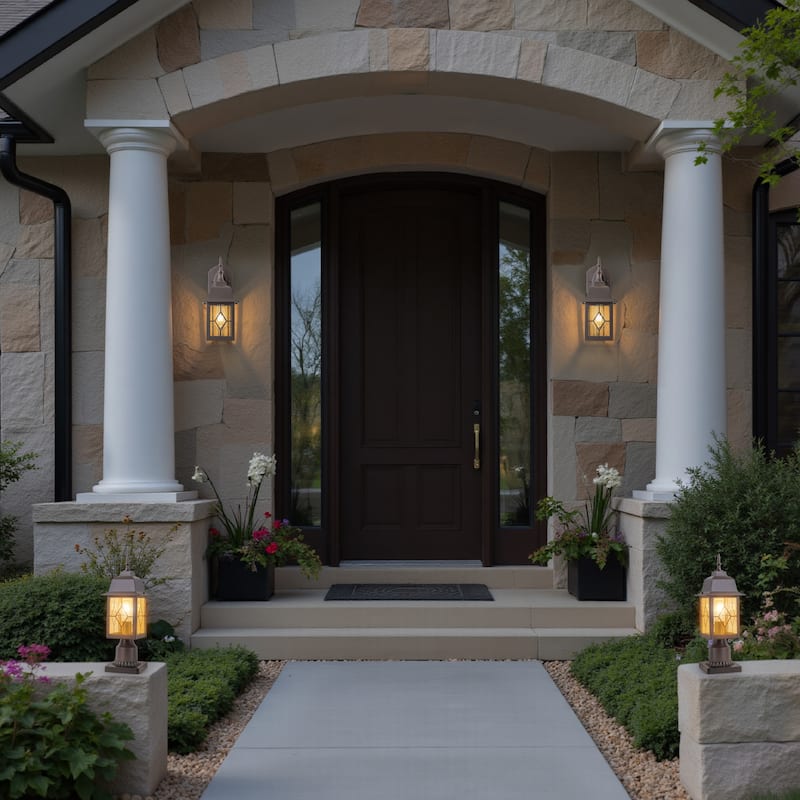 C Cattleya 16in Oil-Rubbed Bronze Outdoor Post Light with Seeded Glass - ORB