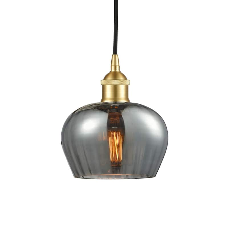 Innovations Lighting 616-1P-8-7 Fenton Pendant Fenton 7" Wide Mini - Satin Gold / Plated Smoke