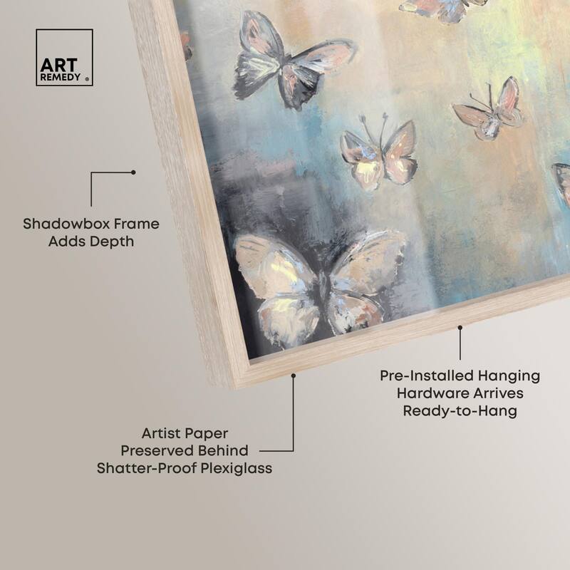 Textured Butterflies I Shadowbox by Art Remedy
