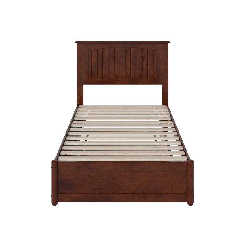 Malta Platform Bed with Panel Footboard and Twin Trundle