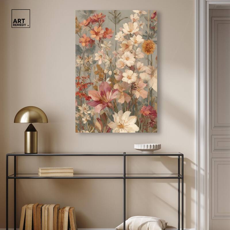 Soft Cream Wilds Canvas by Art Remedy, Gallery Wrapped