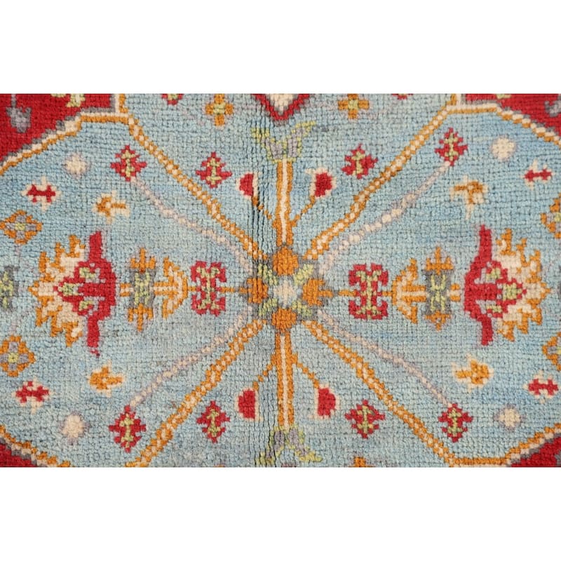 Kazak Oriental Area Rug Handmade Blue Wool Carpet - 4'0"x 5'11"