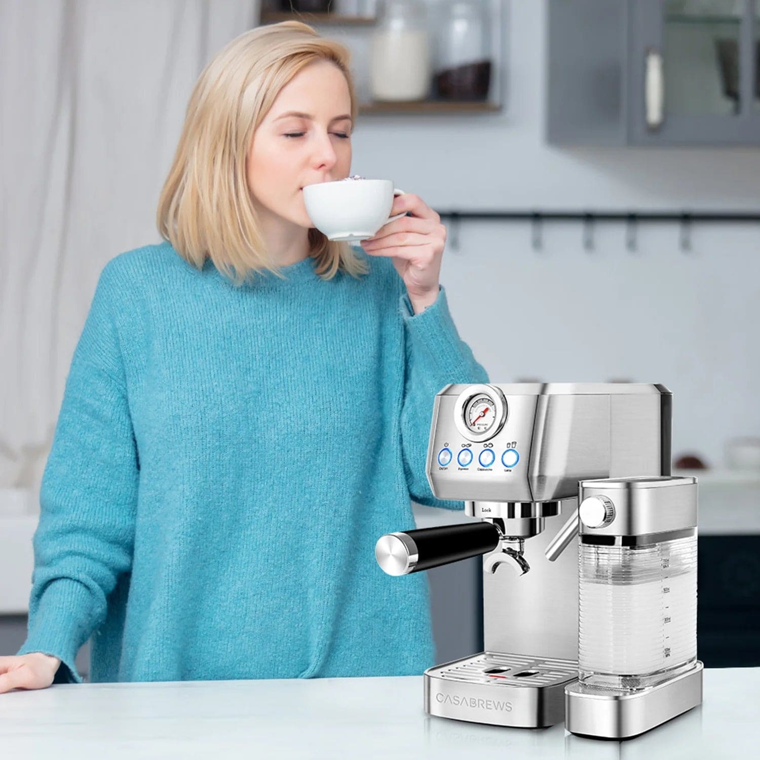 Casabrews 5700Gense™ All-in-One Espresso Machine with Grinding Memory  Function