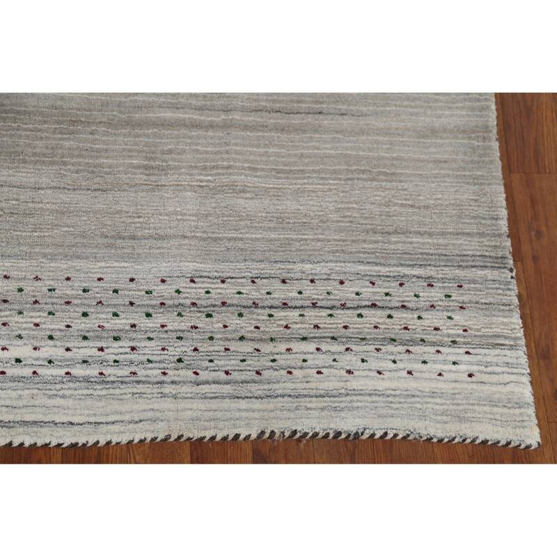 Striped Tribal Gabbeh Oriental Area Rug Handmade Wool Carpet - 5'9"x 8'2"
