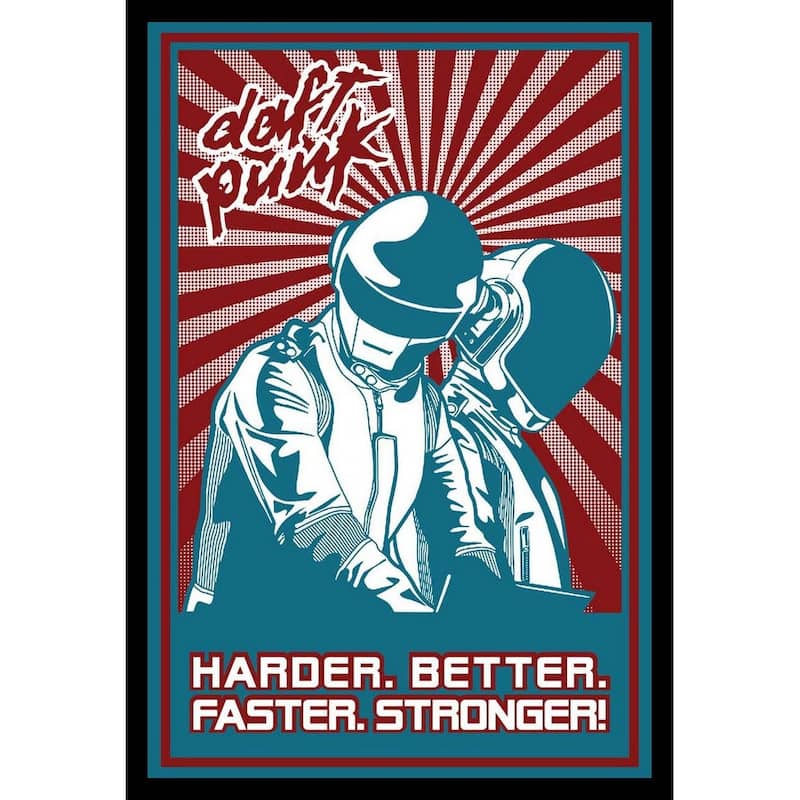 Daft Punk Harder Better Faster Stronger Framed Poster - 24 x 36 Inch