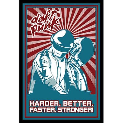 Daft Punk Harder Better Faster Stronger Framed Poster - 24 x 36 Inch