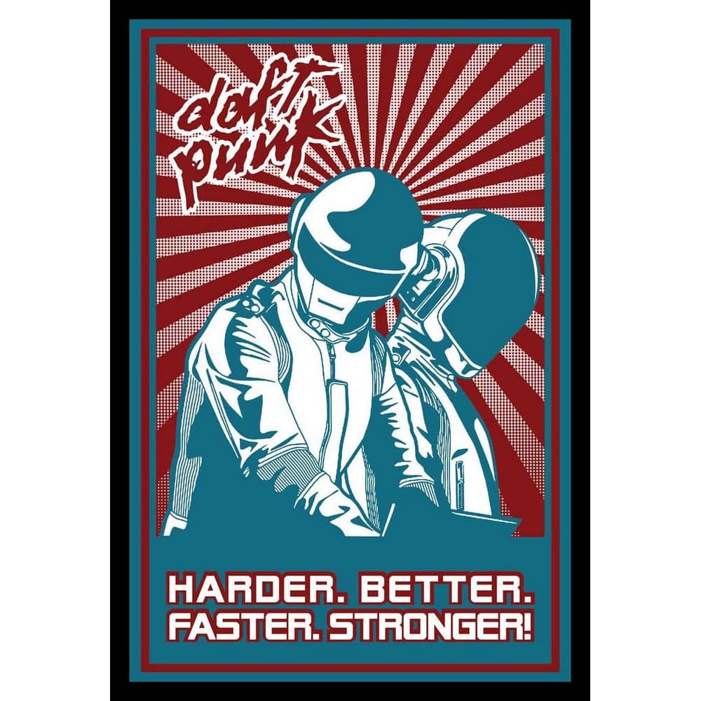 Daft Punk Harder Better Faster Stronger Framed Poster - 24 x 36 Inch