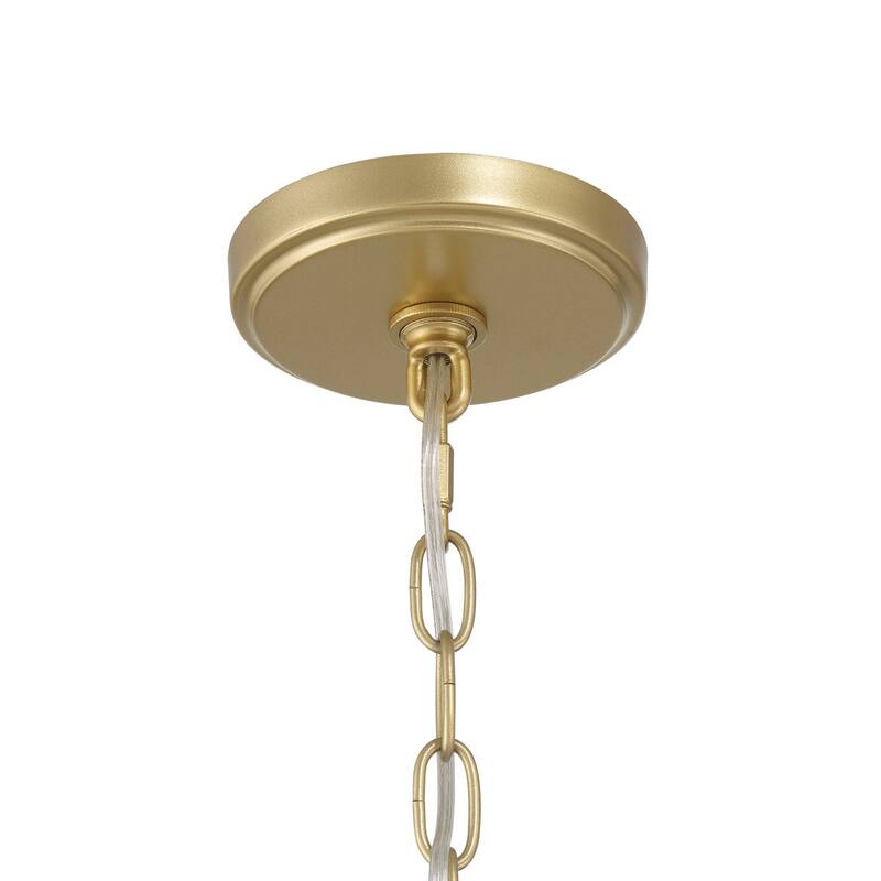 Acroma - 6 Light Gold Steel & Glass Dimmable Classic / Traditional Chandelier